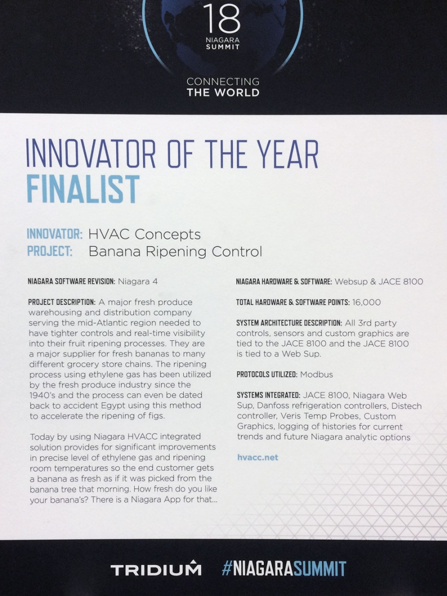 Innovator of the Year Finalist at the 2018 Niagara Summit